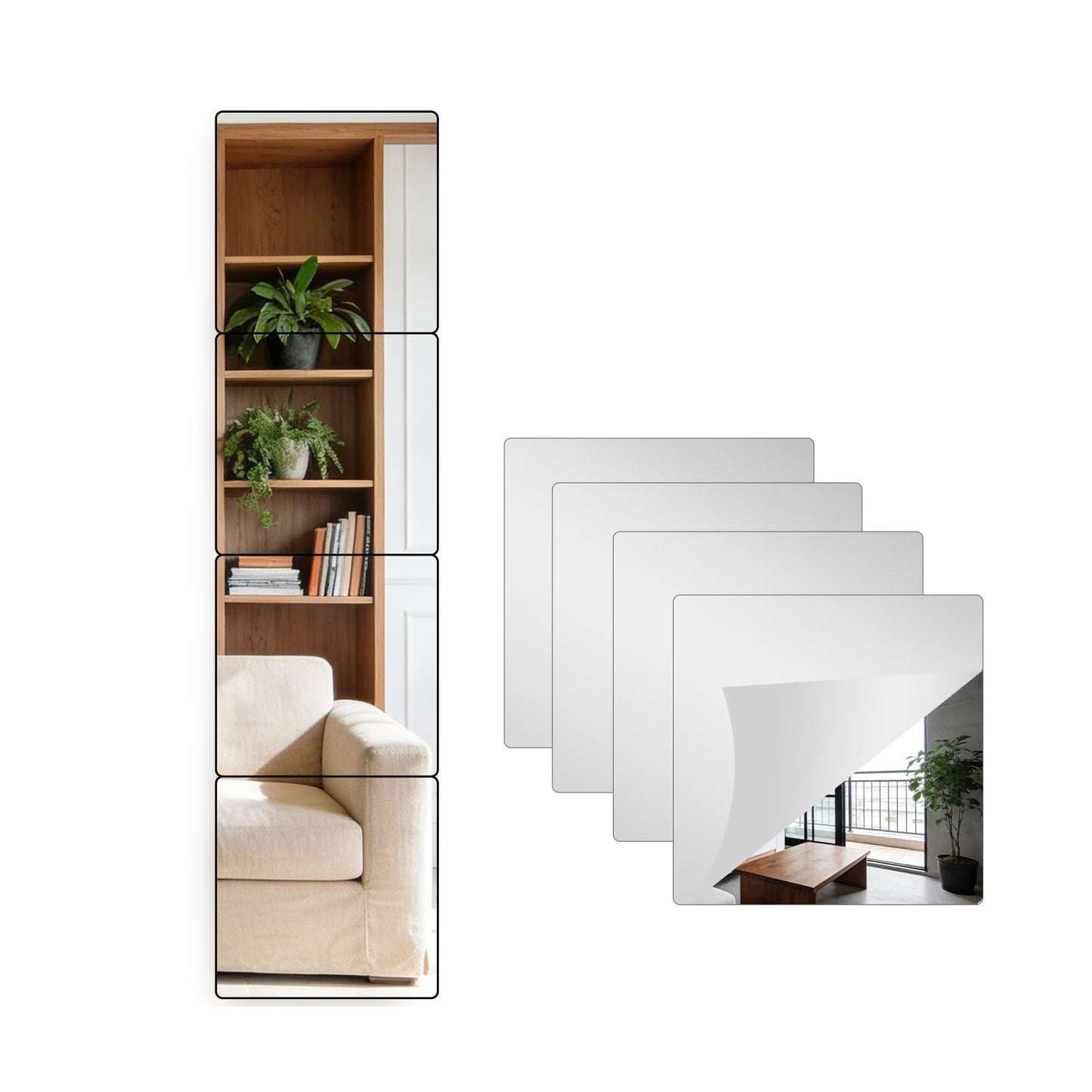 JIANGLAN Shower Mirror Fogless for Shaving, Bathroom No Fog Shaving Mirror, Anti Fog Makeup Small Mirror Travel Camping, Shatterproof Men's Woman Wall Locker