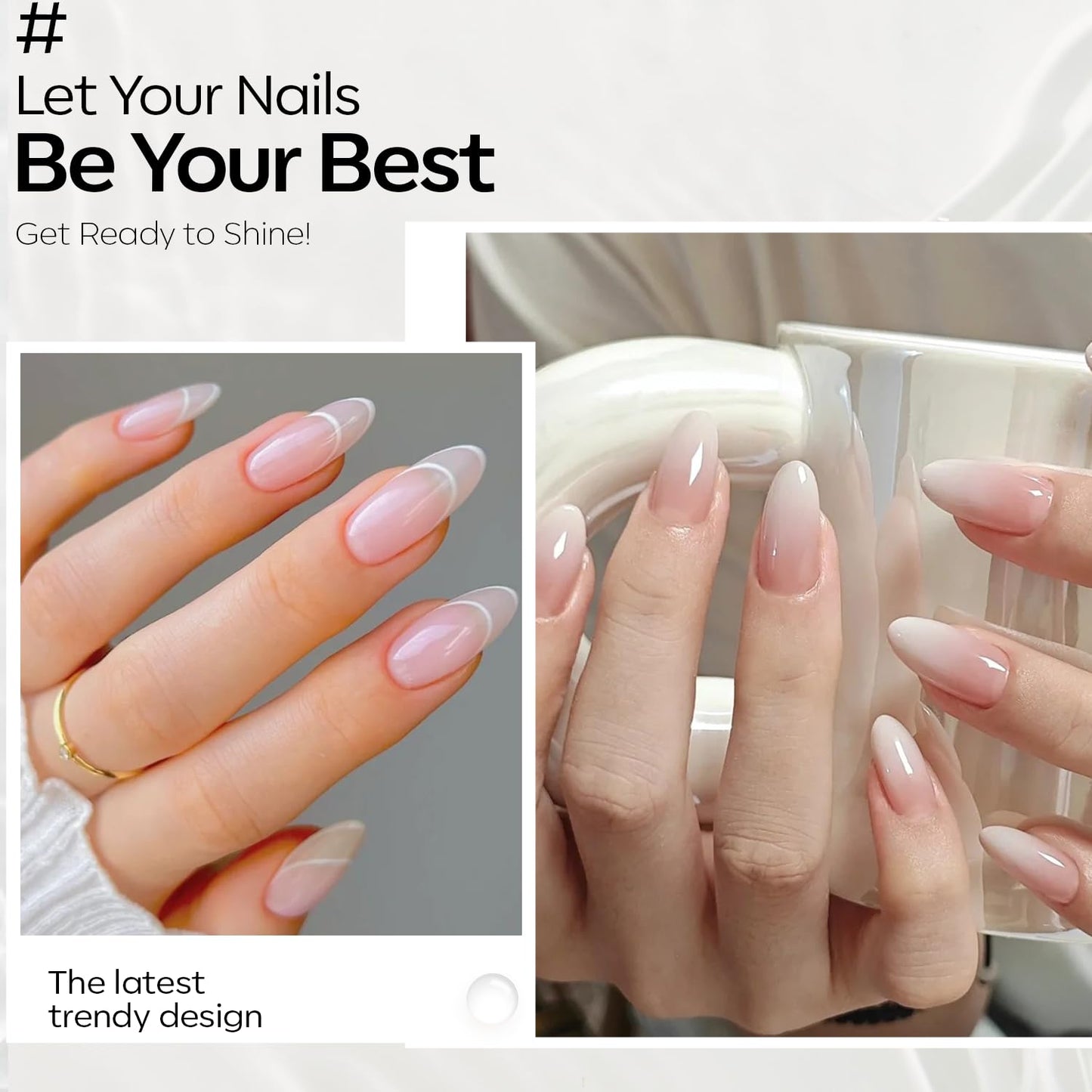 Pink Gel Nail Polish - Sheer Milky Nude Translucent Soak-Off Gel | 15 ML for DIY Manicure