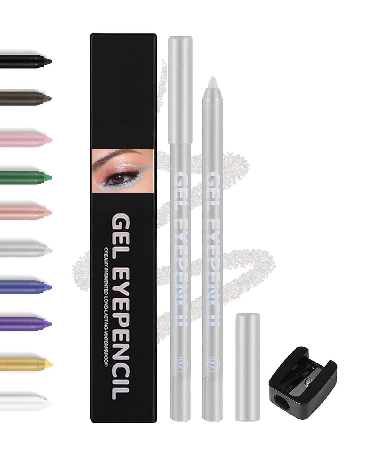 Brown Gel Eyeliner Pencil - Waterproof High-Pigment Matte Eye Liner | Long-Lasting & Hypoallergenic, Smooth Application