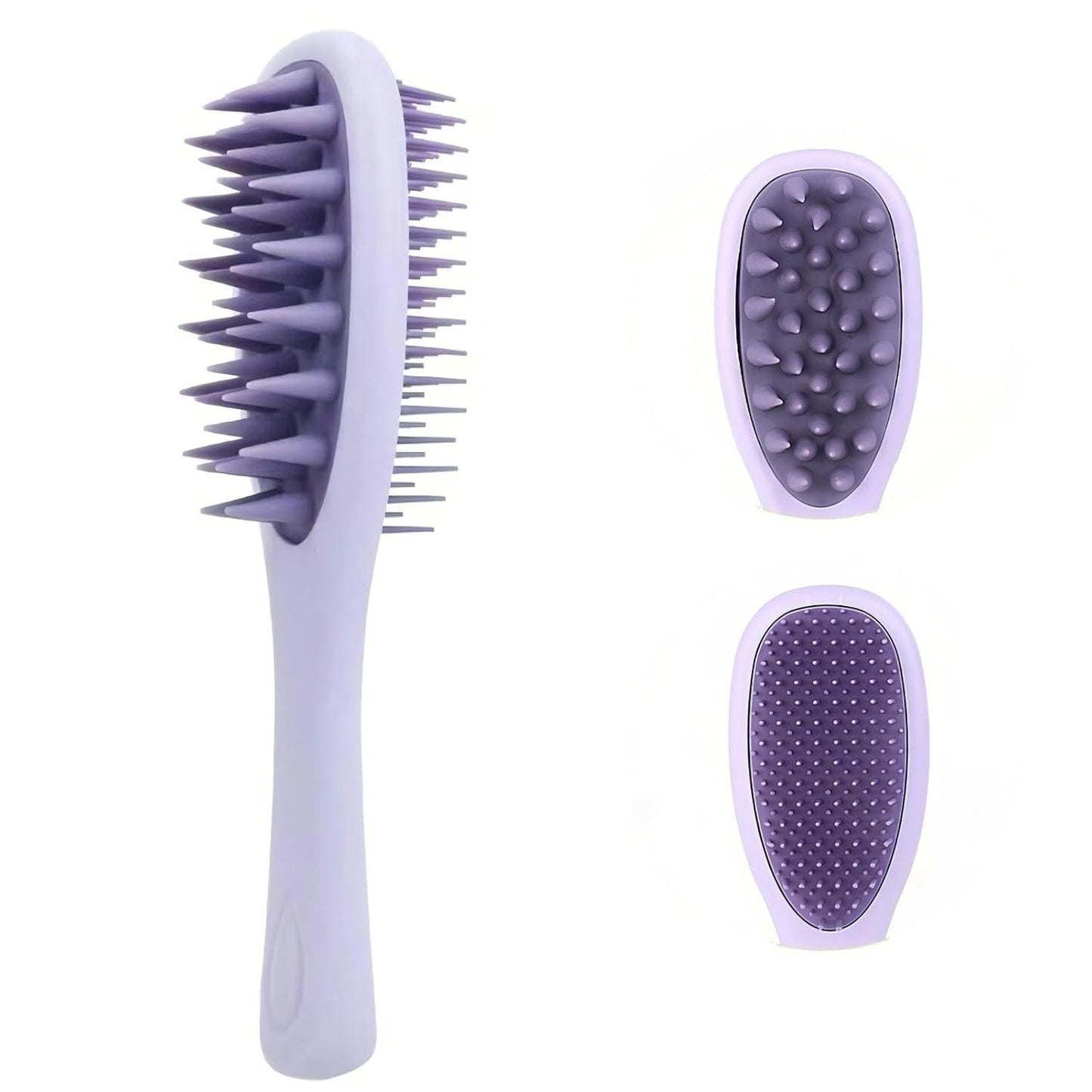 Long Handle Silicone Scalp Massage Brush - 2-in-1 Double-Sided Hair Comb for Shampooing