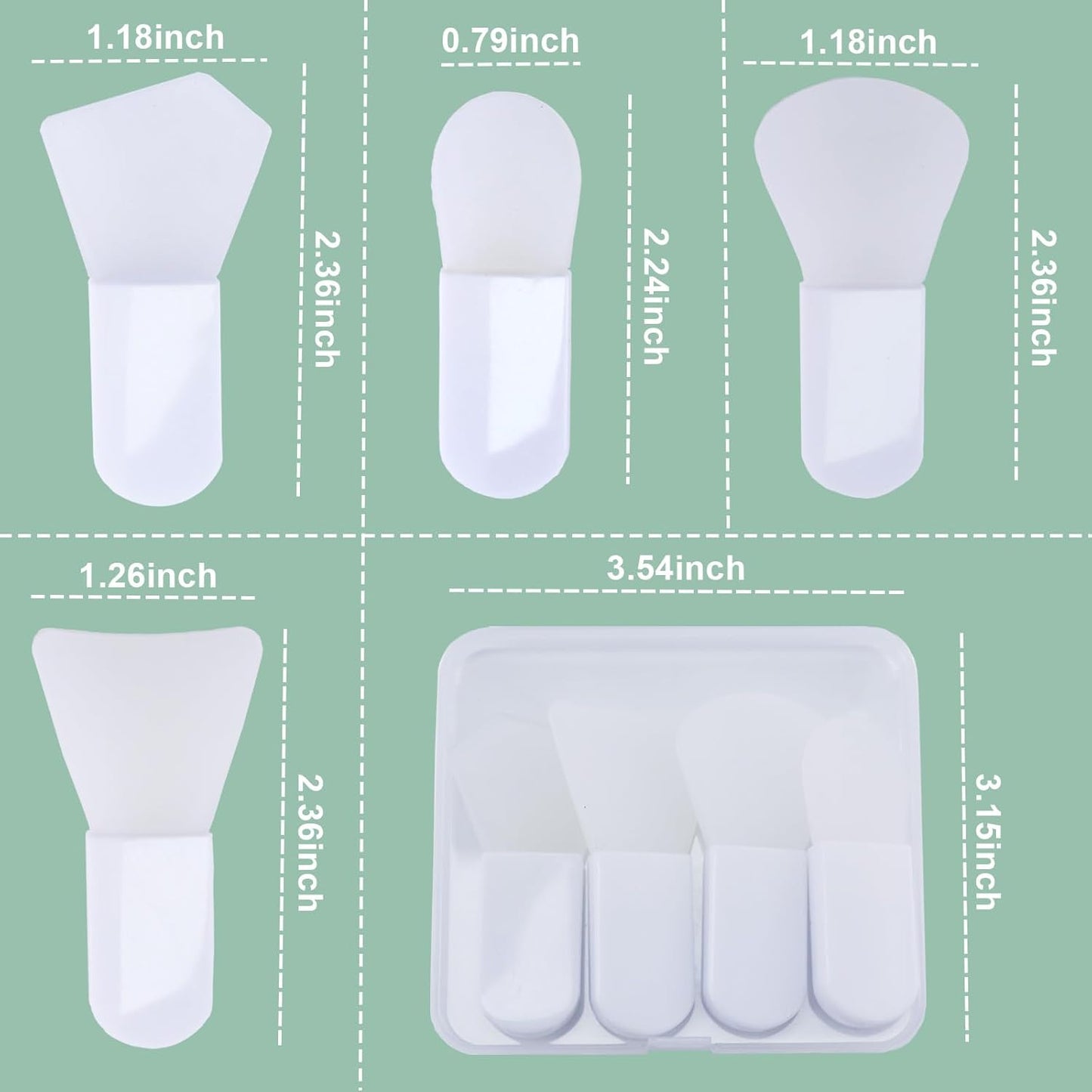 Silicone Face Mask Applicator Brush Set - 4 Pcs Portable Beauty Tools for Mud, Clay & Eye Masks | Ideal for Skincare