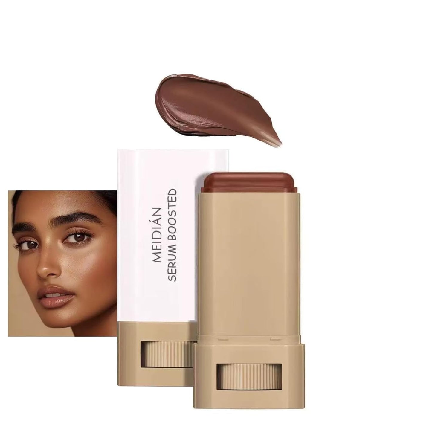 Dewy Finish Tinted Moisturizer & Full Coverage Foundation Stick Set - Includes Beauty Balm Serum, Concealer & Contour Sticks for Flawless Makeup (1#)