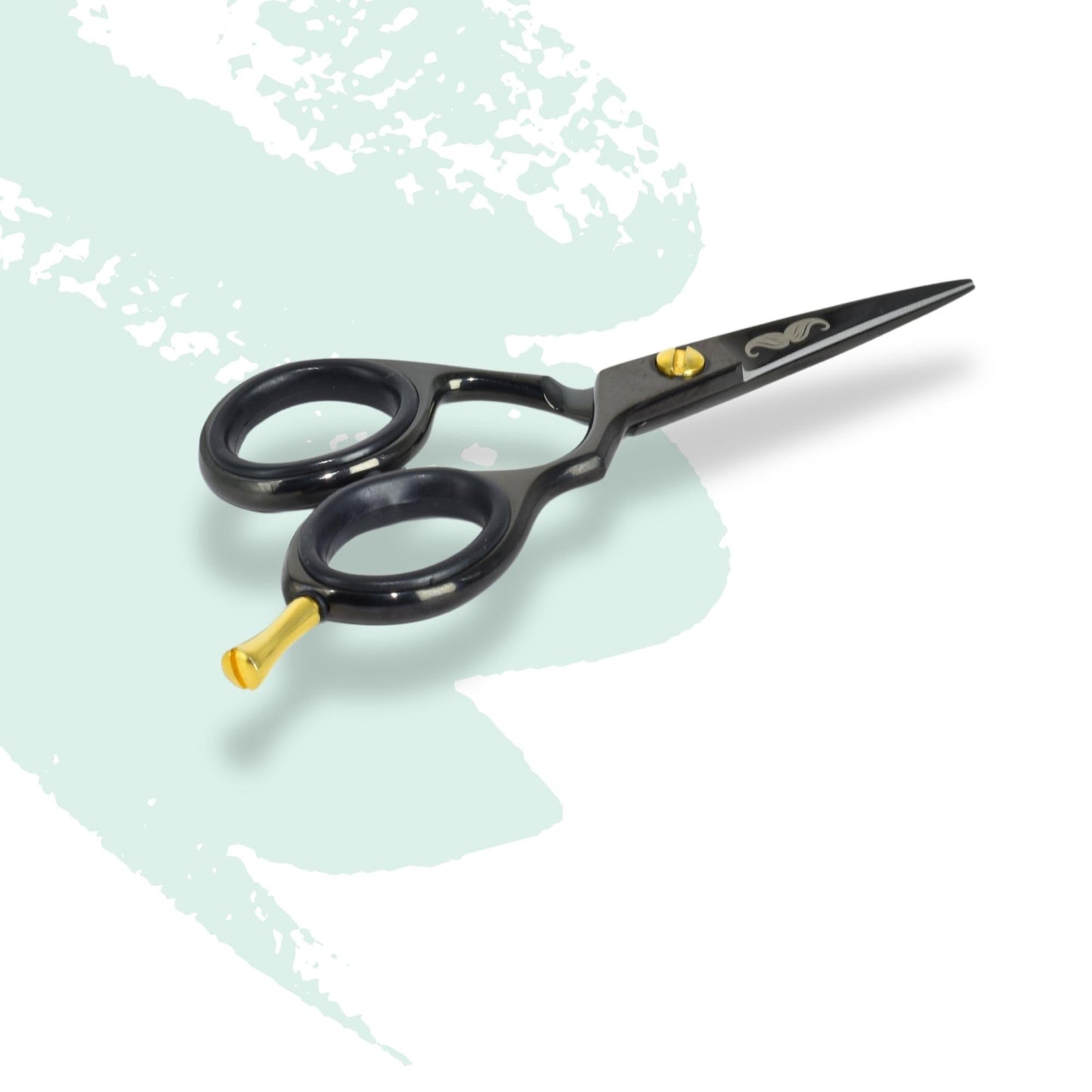 Massive Bee Store Rounded-Tip Trimming Scissors for Men – Stainless Steel High Carbon Beard, Mustache, and Ear Hair Grooming Scissor (Black-Pointy-Tip)
