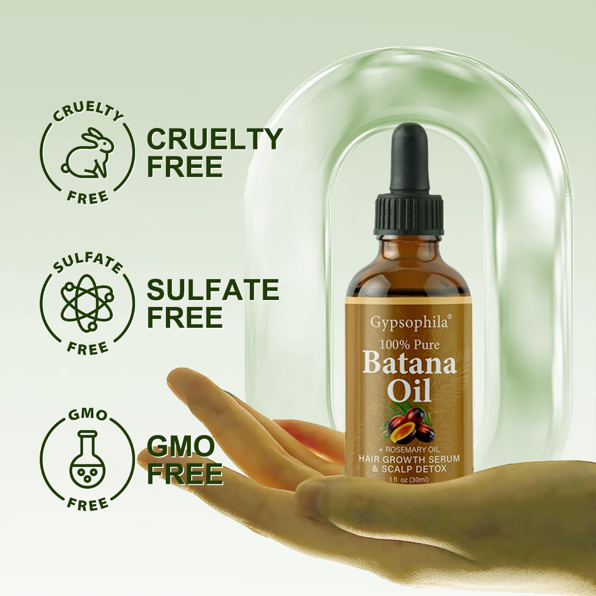 Gypsophila Batana Oil for Hair Growth -100% Pure Natural Hair Growth Oil,Nourishes The Scalp, Eliminates Split Ends, Reduce Hair Loss & Detox Your Scalp (1 Fl Oz) for All Hair Types