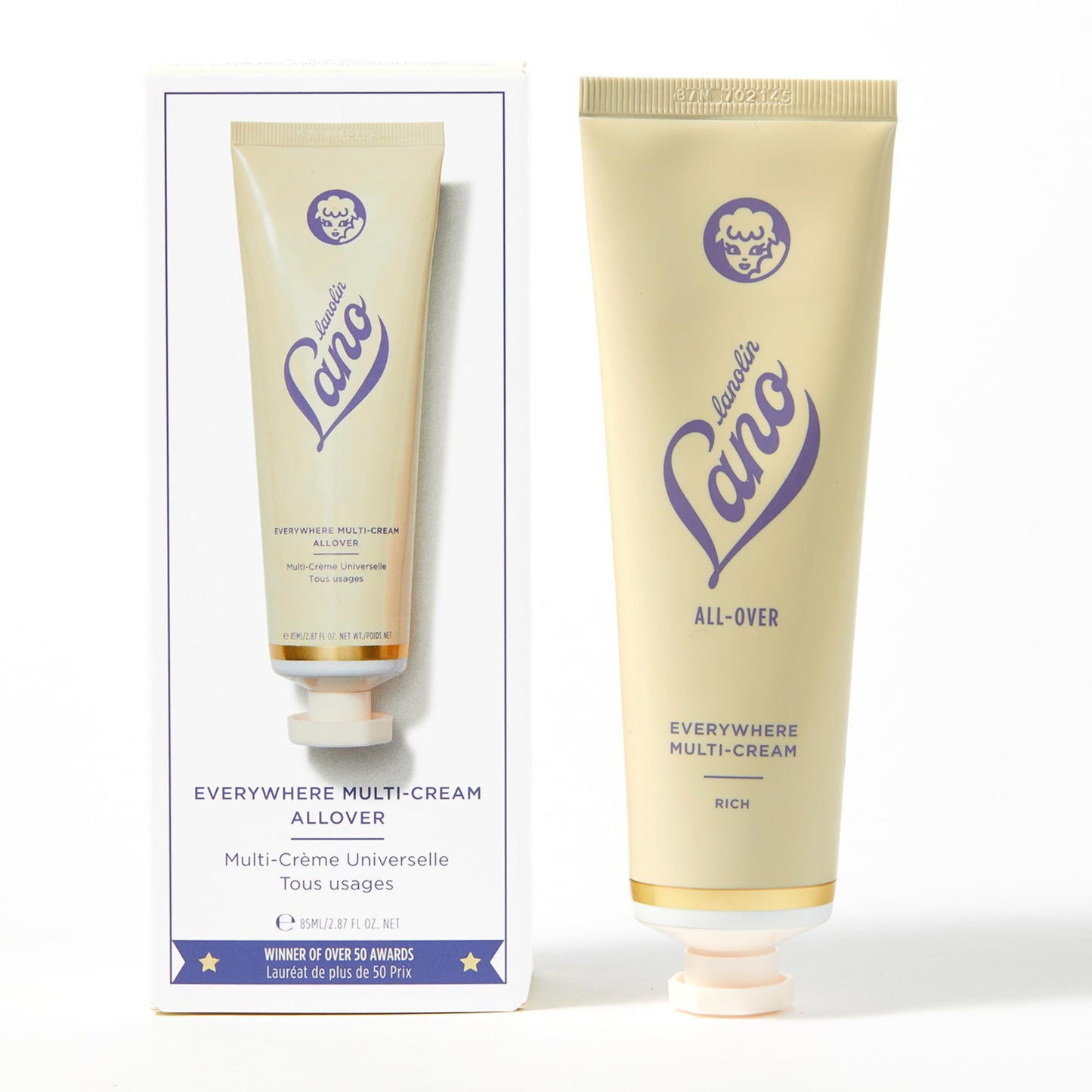 Lanolips Everywhere Cream - Ultra Hydrating Vitamin E & Lanolin Cream Body Lotion & Face Moisturizer for Dry, Cracked Skin - Safe Skin Care & Body Care for Children & Babies (85ml / 2.9oz)