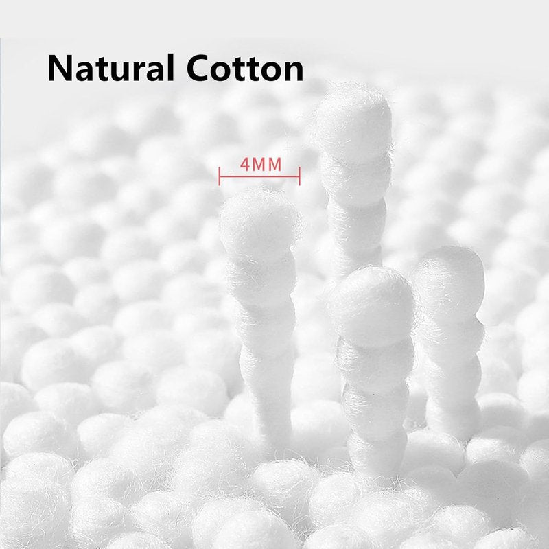 Mini Cotton Swabs - 500pcs Spiral/Round Cotton Buds for Personal Care & Cleaning