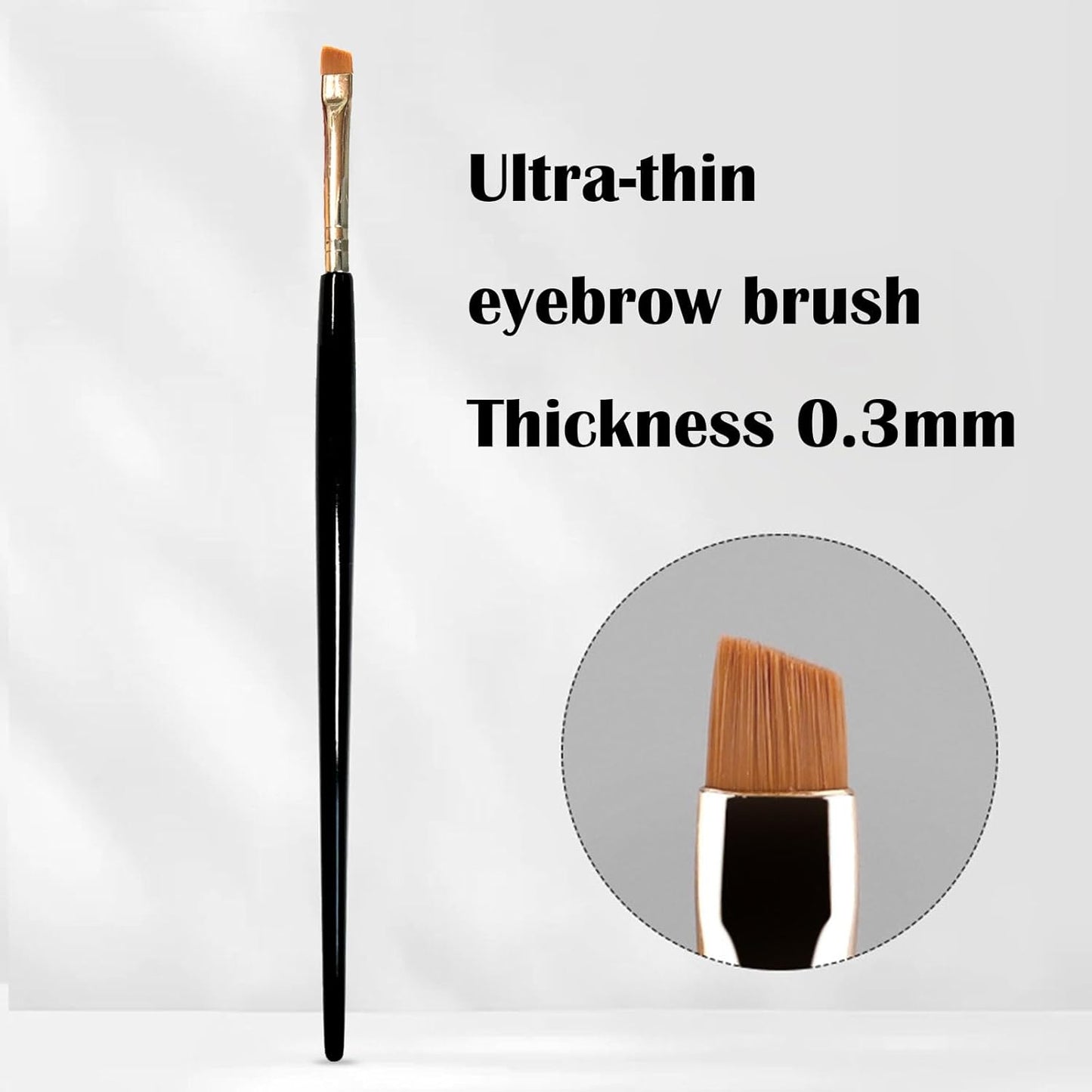 Precision Fine Angled Eyeliner Brush Set - Ultra Thin Synthetic Bristles Makeup Tool | 2 Pcs Gold