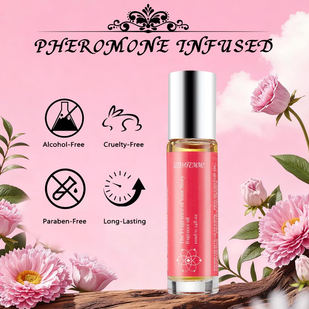 Pheromone Perfume Oil for Women - Long Lasting Roll-On | Travel Size to Enhance Charm & Attract Men
