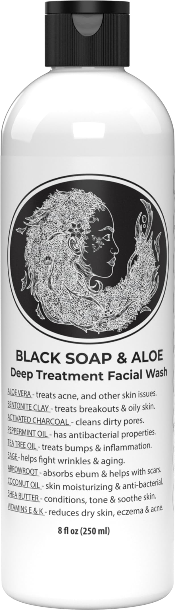 Natural Black Soap with Aloe | Helps With Bumps Dark Spot for Face Paraben Free | All Natural Ingredients Liquid Soap