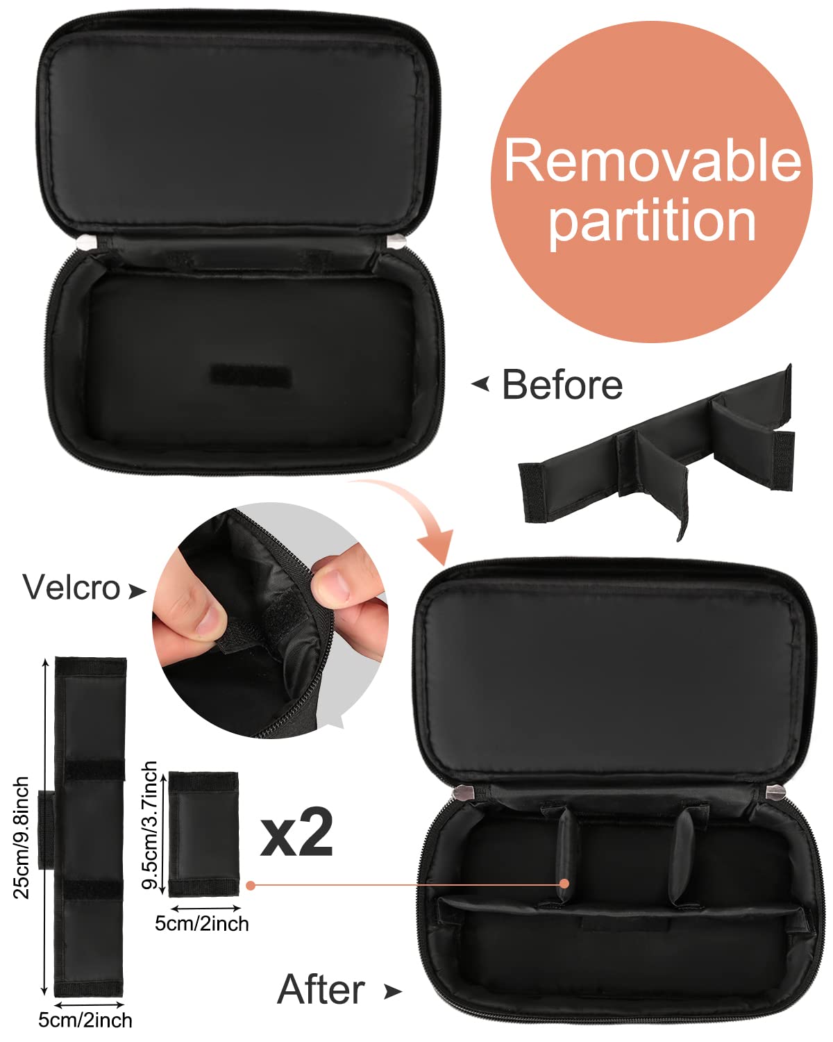 Meiiy Barber Tool Bag, Hair Clipper Bag Hair Cutting Scissors Storage Bag Shaving Kits Haircut Accessories Organizer Bag Gift for Women (Black)