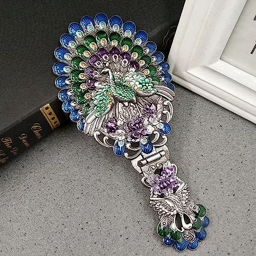 Rayberro Blue Peacock Vintage Handheld Mirror & Comb Set