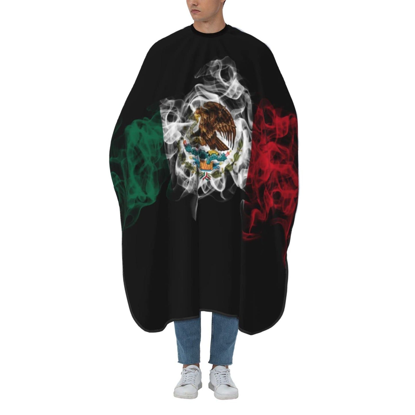 Mexico Flag Salon Barber Cape - Professional Hairdressing Waterproof Hair Cutting Cape With Adjustable Snap Closure-Haircut Apron For Hair Stylist And Home Use-55''X66''