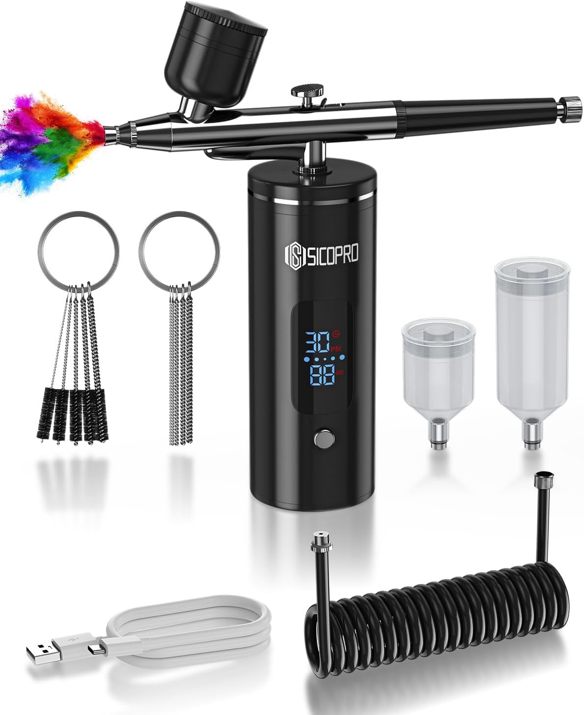 Cordless Airbrush Kit - Versatile Airbrush for Nails, Models, Cakes & More | Includes Air Compressor