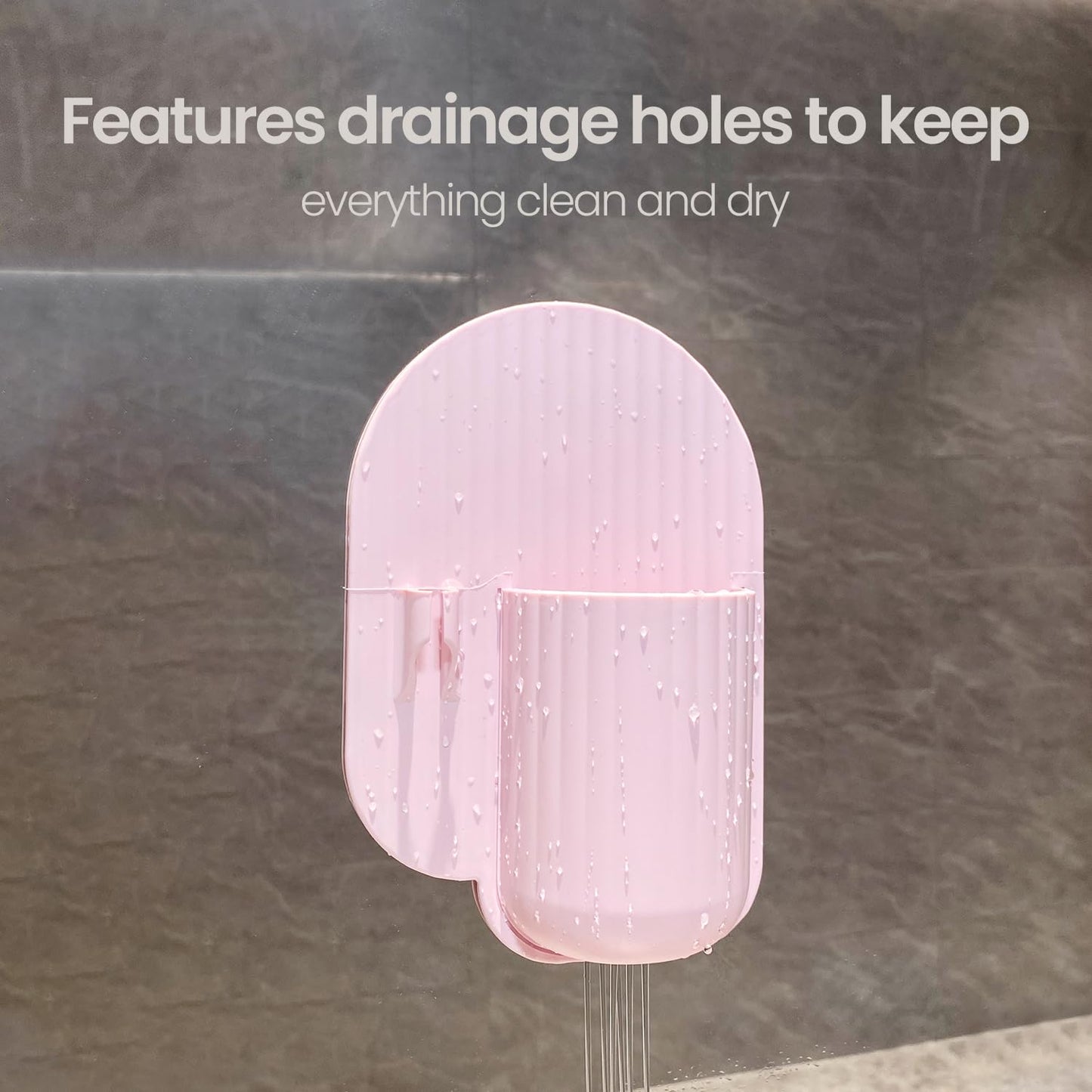 Silicone Toothbrush and Razor Holder, Reusable Shower Caddy with Suction Cup, Suitable for Wall or Mirror Use, Bathroom Storage for Toiletries, Toothbrushes and Razors Pink-A