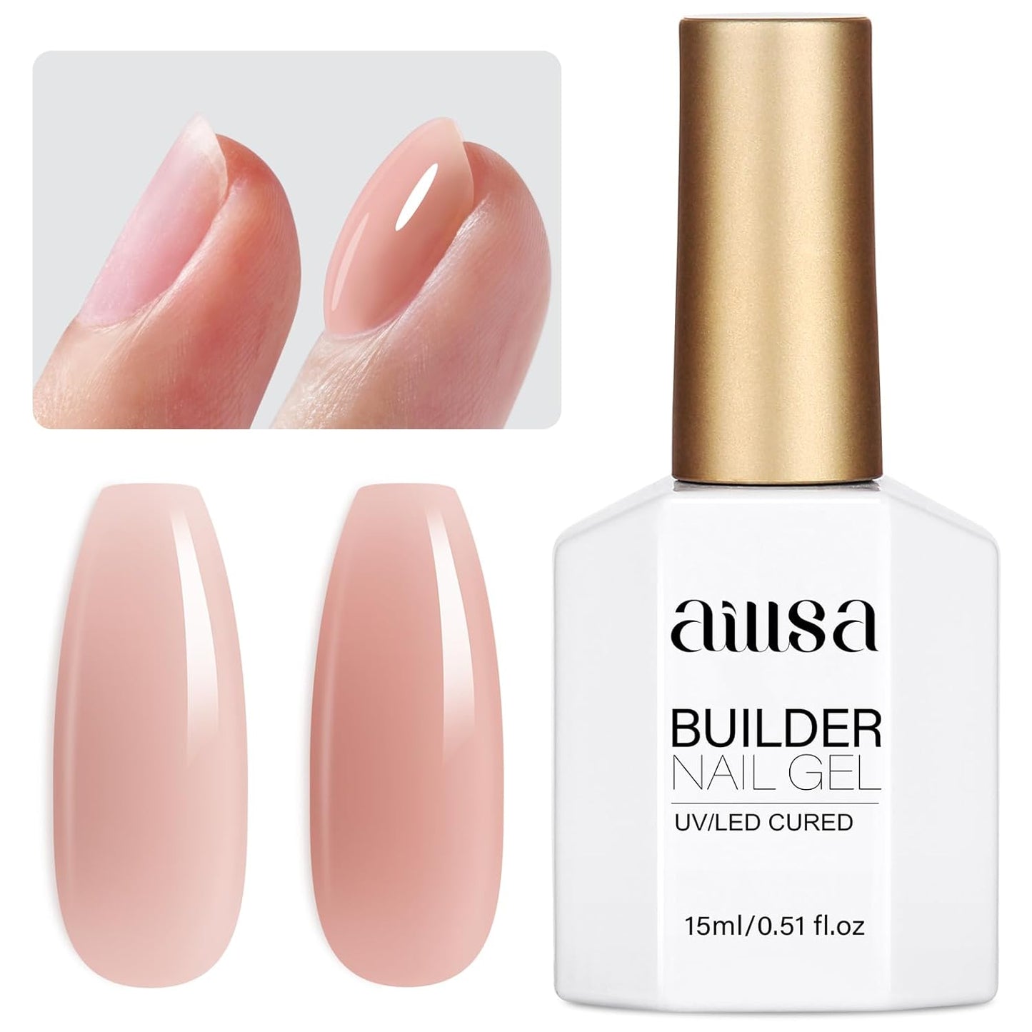 AILLSA Gel Nail Polish - Base & Top Coat for DIY Nail Art | Long-Lasting, High Gloss Shine, 0.51 Fl Oz