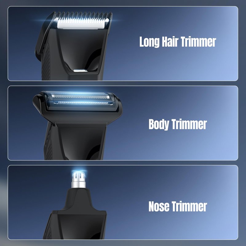 Lanumi Head Shavers for Blade Men Electric Razor 3 in 1 Manscape Groin & Body Hair Trimmer Wet Dry Grooming Kit Led Display ，Gifts for Men