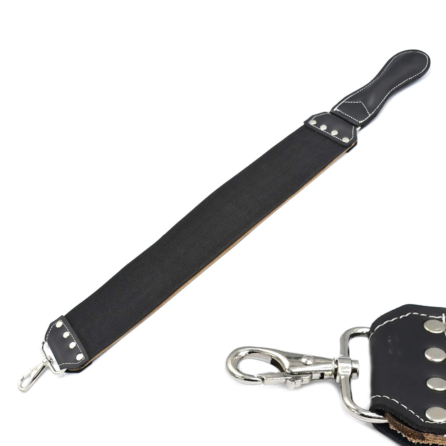 AAProTools Leather Strop 3" X 20" Barber's Razor Strop Cow Hide, Dual Straps with Swivel Clip. Makes a Great Addition for Any Straight Razor Shaving