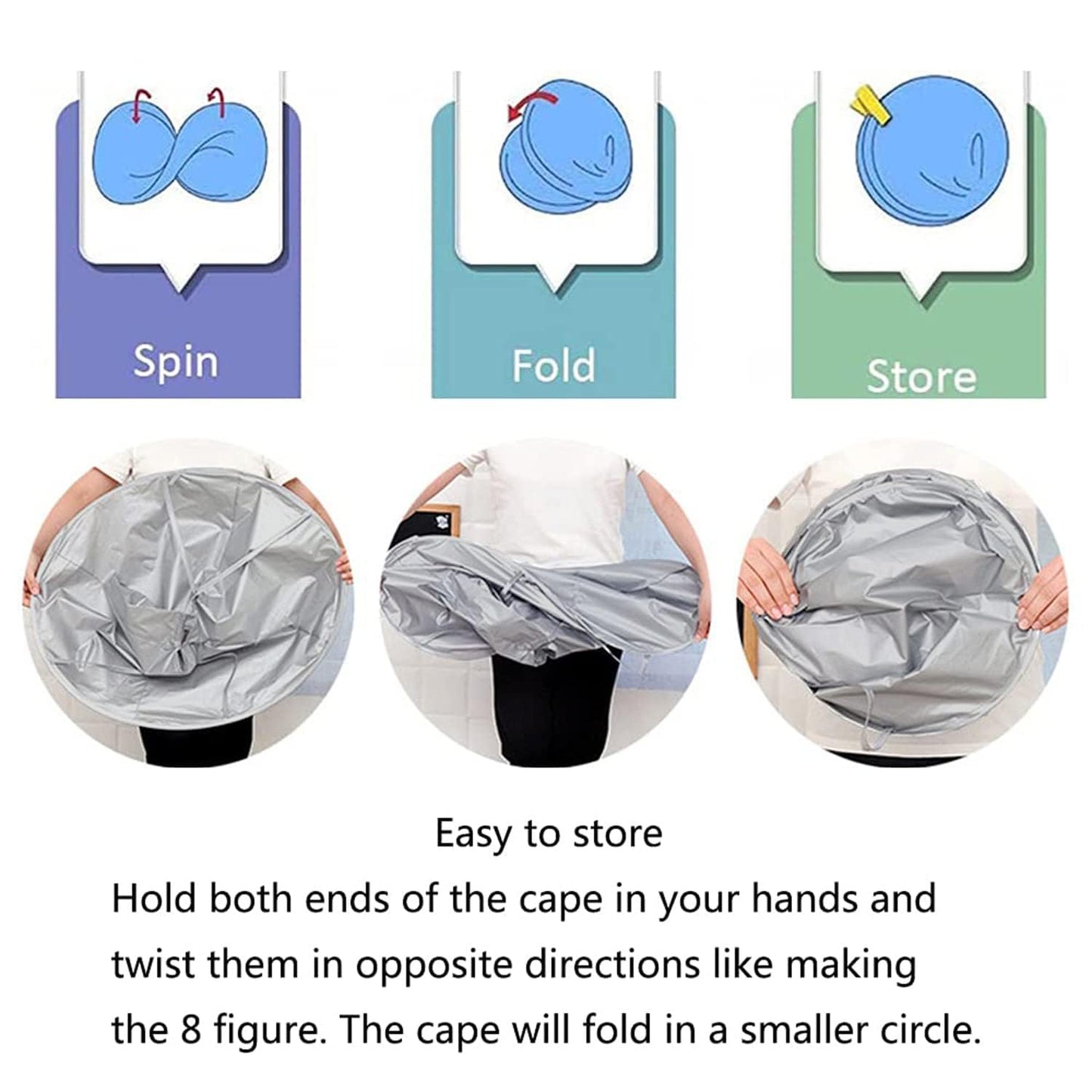 MAFENT Hair Cutting Cape - Barber & Salon Cape with Hair Catcher