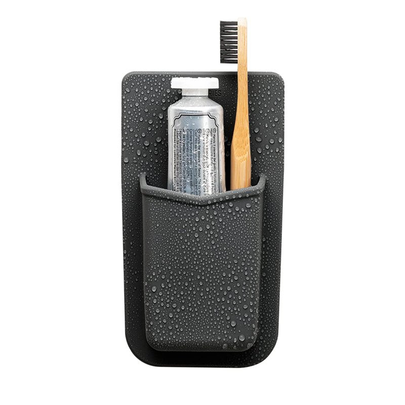 TOOLETRIES The Henry Essentials Holder - Silicone Toiletry Organizer, Shower & Bathroom Accessory - Features Silicone-Grip Technology, Removable & Reusable - Charcoal