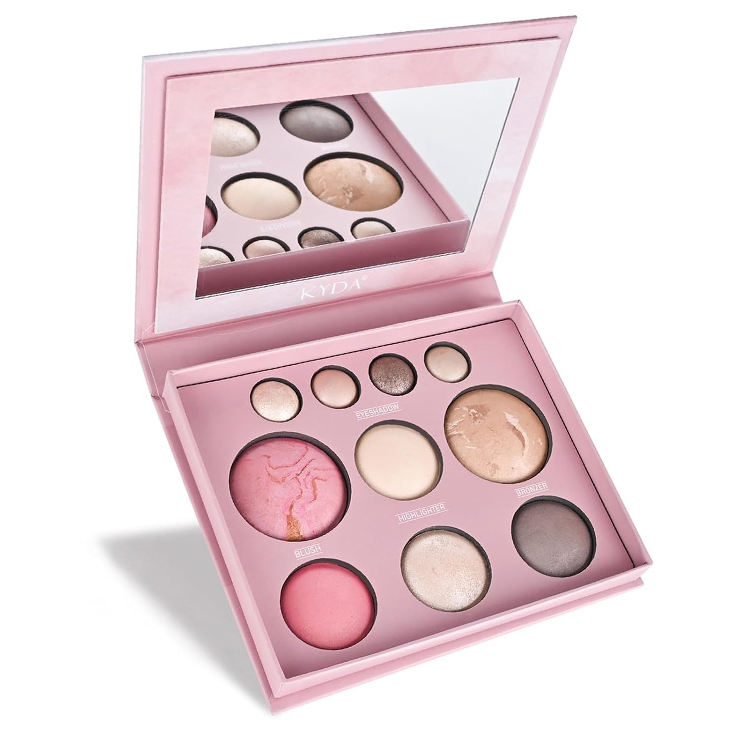 Baked Makeup Palette - Bronzer, Highlighter, Blush & Eyeshadow | Highly Pigmented Travel Compact Gift for Women