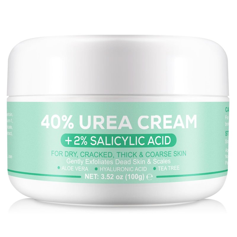 Urea Cream 40 Percent For Feet Maximum Strength,40% Urea Cream Plus 2% Salicylic Acid with Hyaluronic Acid,Tea Tree,and Aloe Vera for Foot and Hand - Deep Moisturizes,Callus Remover 3.53 oz