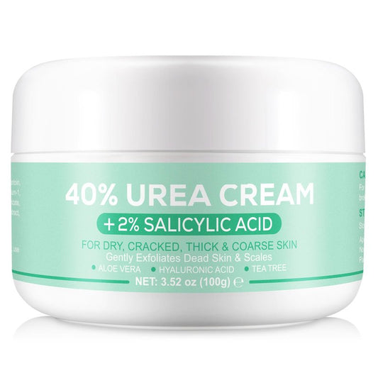Urea Cream 40 Percent For Feet Maximum Strength,40% Urea Cream Plus 2% Salicylic Acid with Hyaluronic Acid,Tea Tree,and Aloe Vera for Foot and Hand - Deep Moisturizes,Callus Remover 3.53 oz