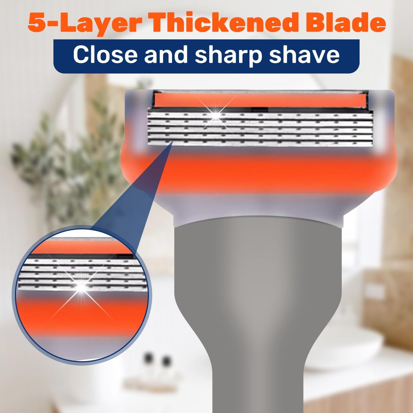 24 Pcs Razor Blade Refills - Compatible with Fusion 5 | Disposable Manual Beard Trimmer Replacement Heads