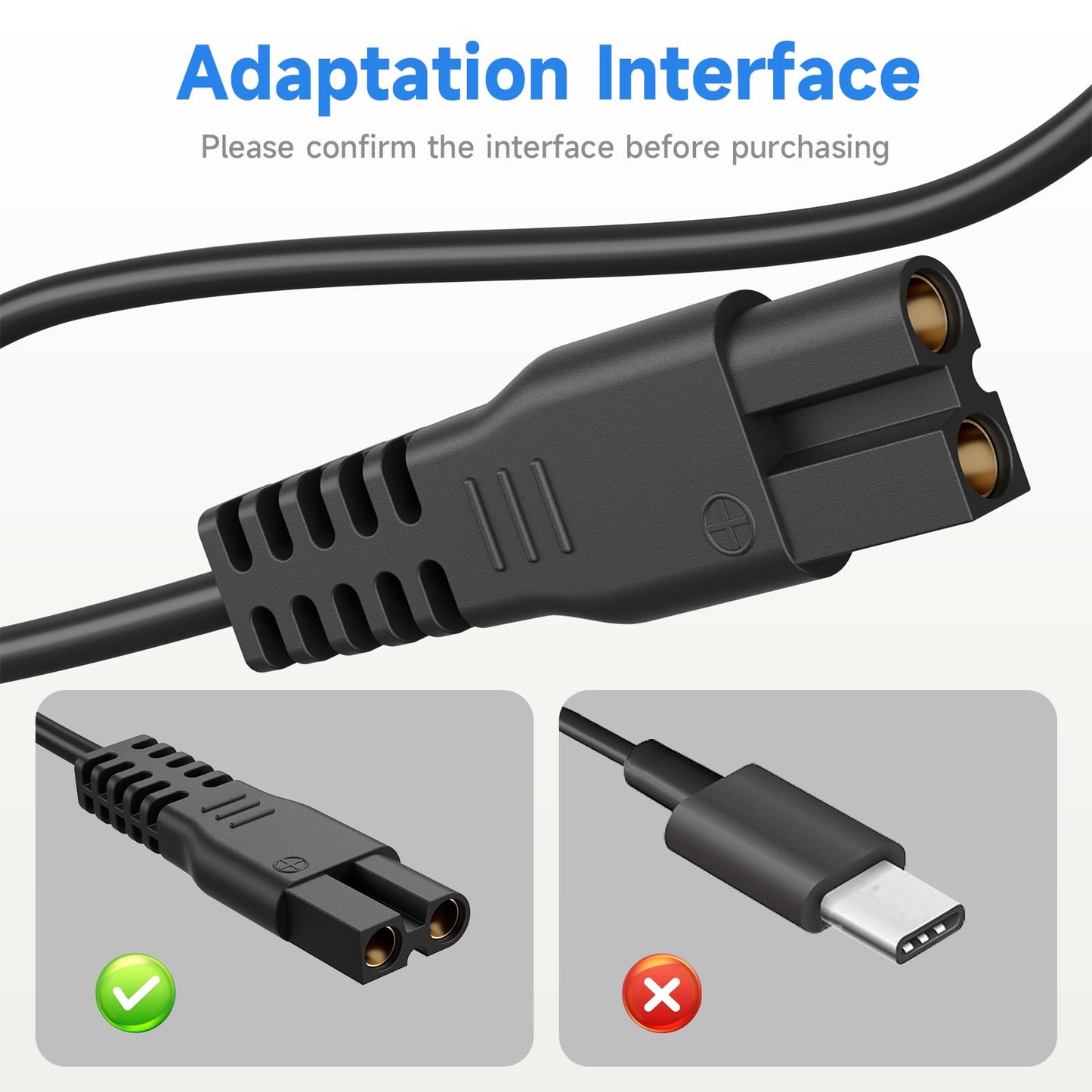 Wanme Charger for Meridian Trimmer, 5V 1A Replacement Charging Cable Compatible with Meridian Grooming Electric Shaver Trimmer (Black)