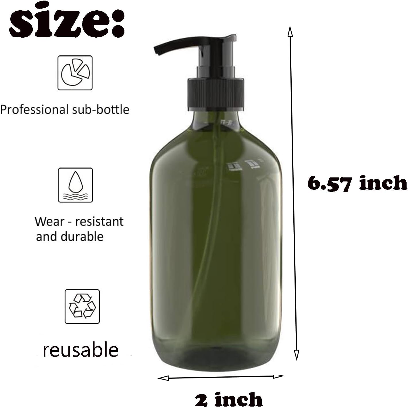 10 Oz Pump Bottle Set - Refillable Plastic Lotion Dispenser for Shampoo, Body Wash & Creams | 2 Pack, Multicolor