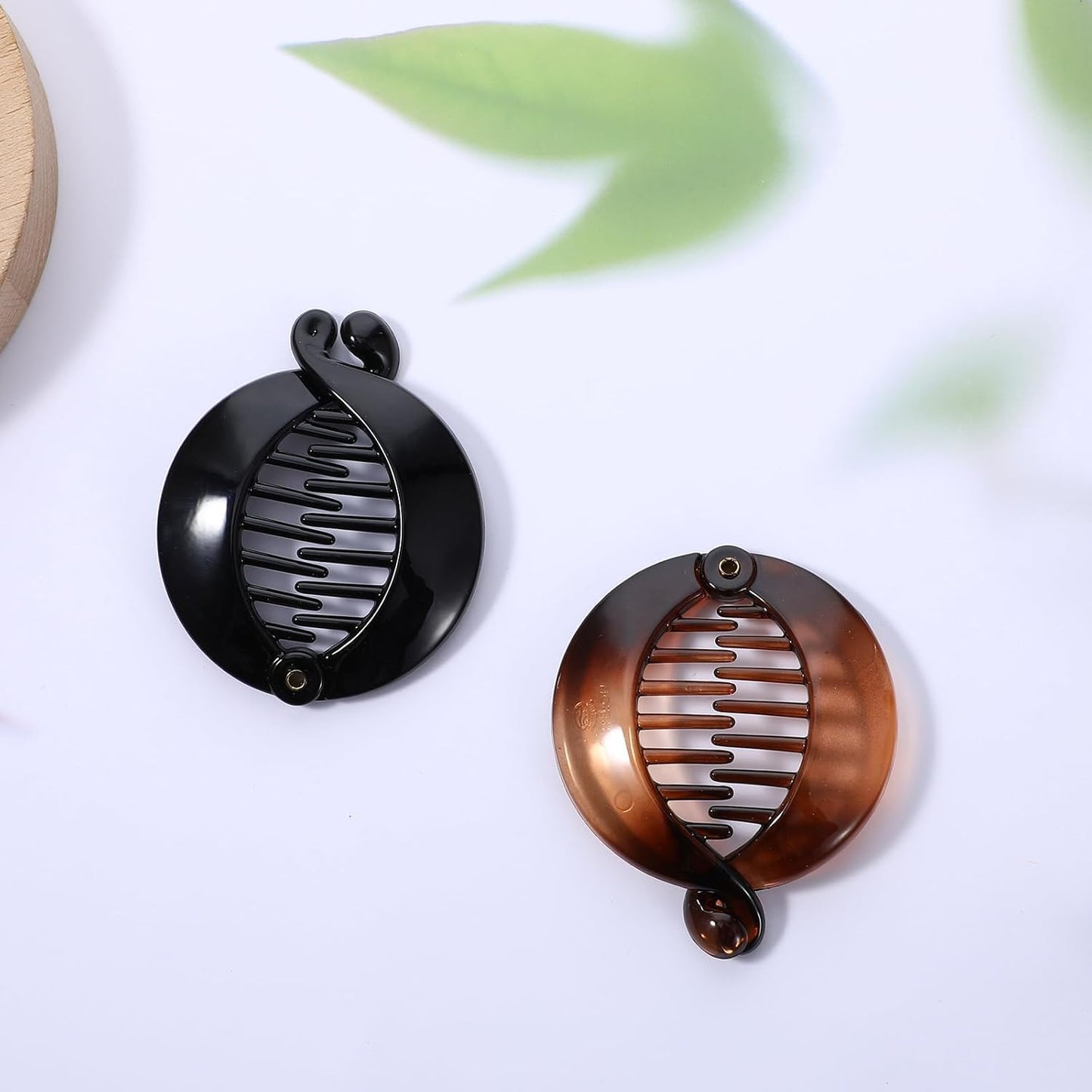 2 Pcs Round Hair Clip Small Banana Clip Plastic Fishtail
