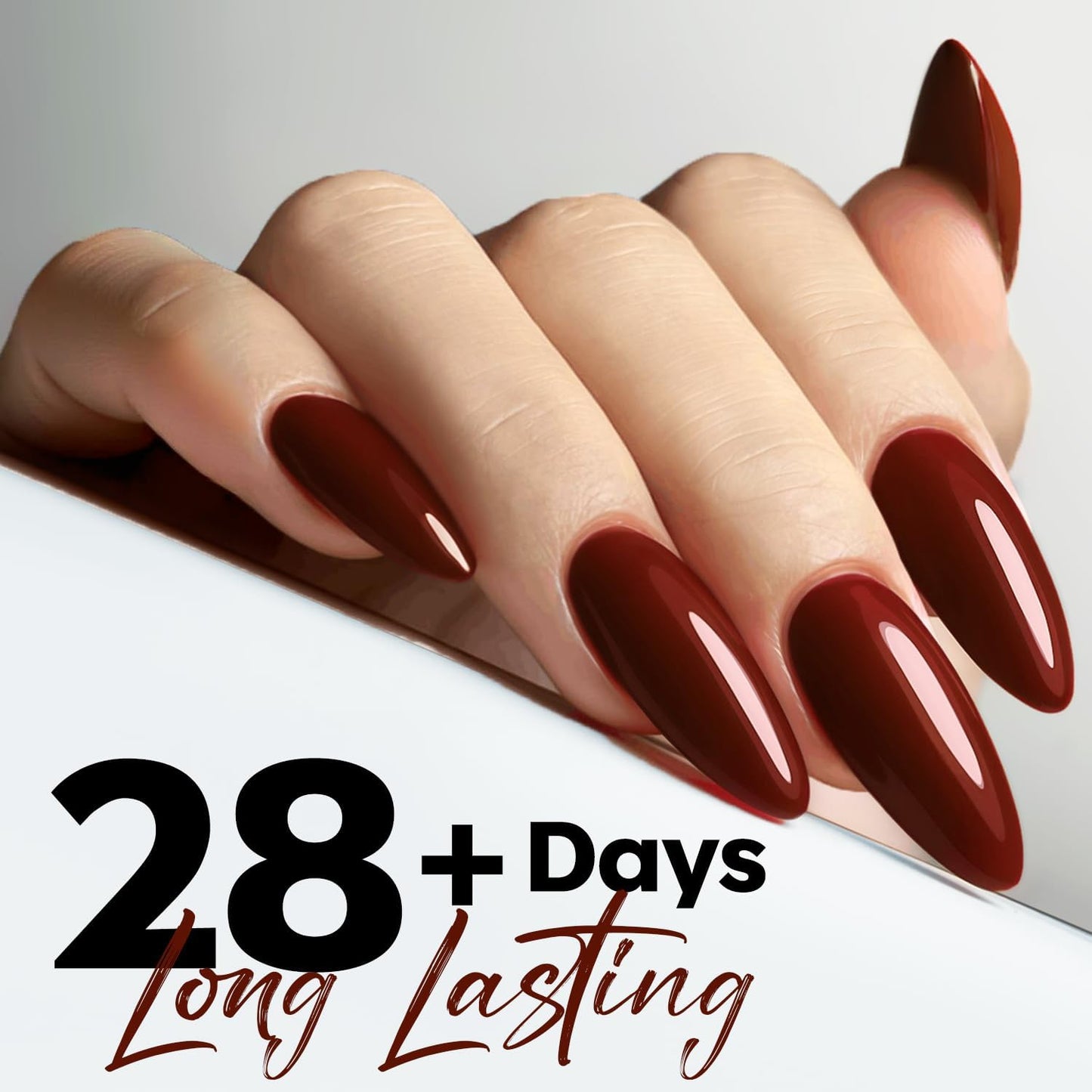 Burgundy Red Gel Nail Polish - Soak Off Dark Red Brown Manicure | 15 ML