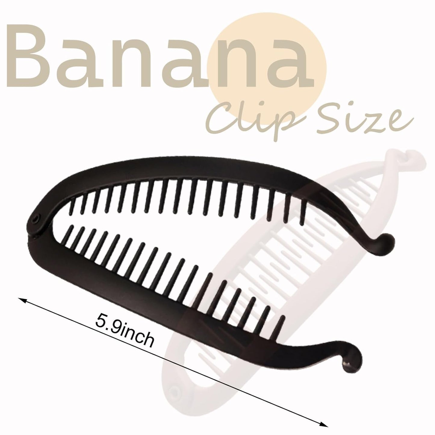 Banana Clips for Women - 2 Pcs Small Volumizing Claw Clips for Thin Hair | Retro Ponytail Bun Holders