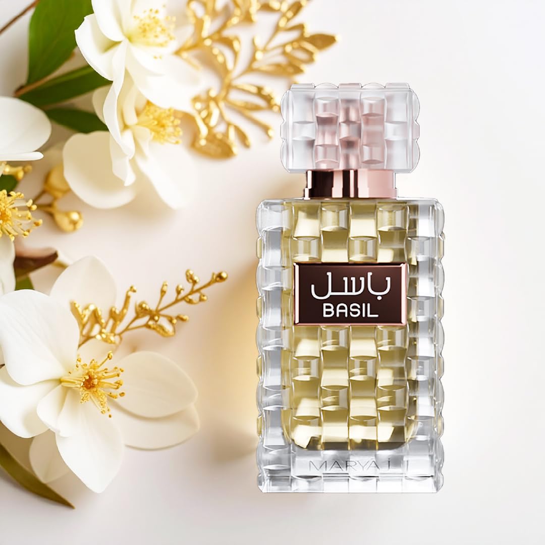 Maryaj Basil - Long Lasting Perfume for Men and Women - Musk Cologne for Men and Women - Bergamot, Elemi, Amber Fragrances - Eau de Parfum - 3.4 oz.