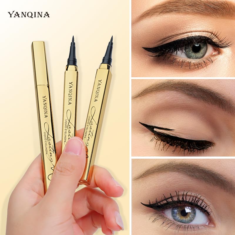Waterproof Liquid Eyeliner - Smudge-Proof & Long-Lasting Black Eyeliner