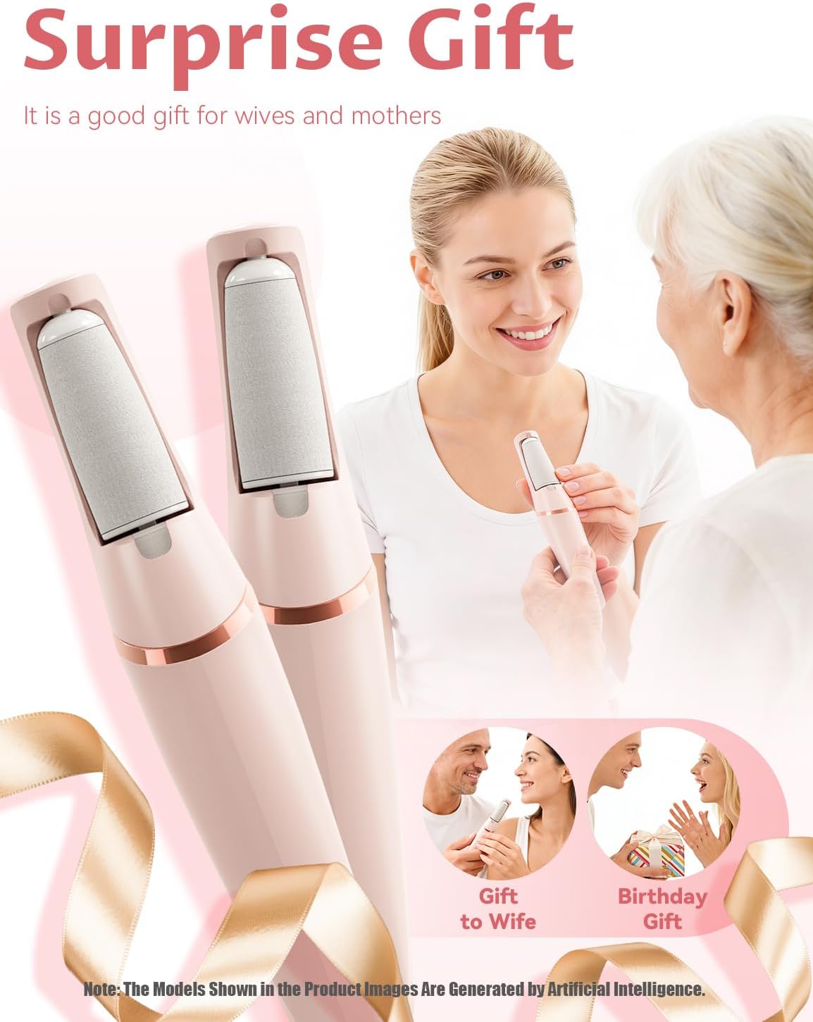 Electric Callus Remover - Upgraded 3rd Generation Foot File with 2 Speed Settings | 10 Replaceable Heads for Smooth Skin
