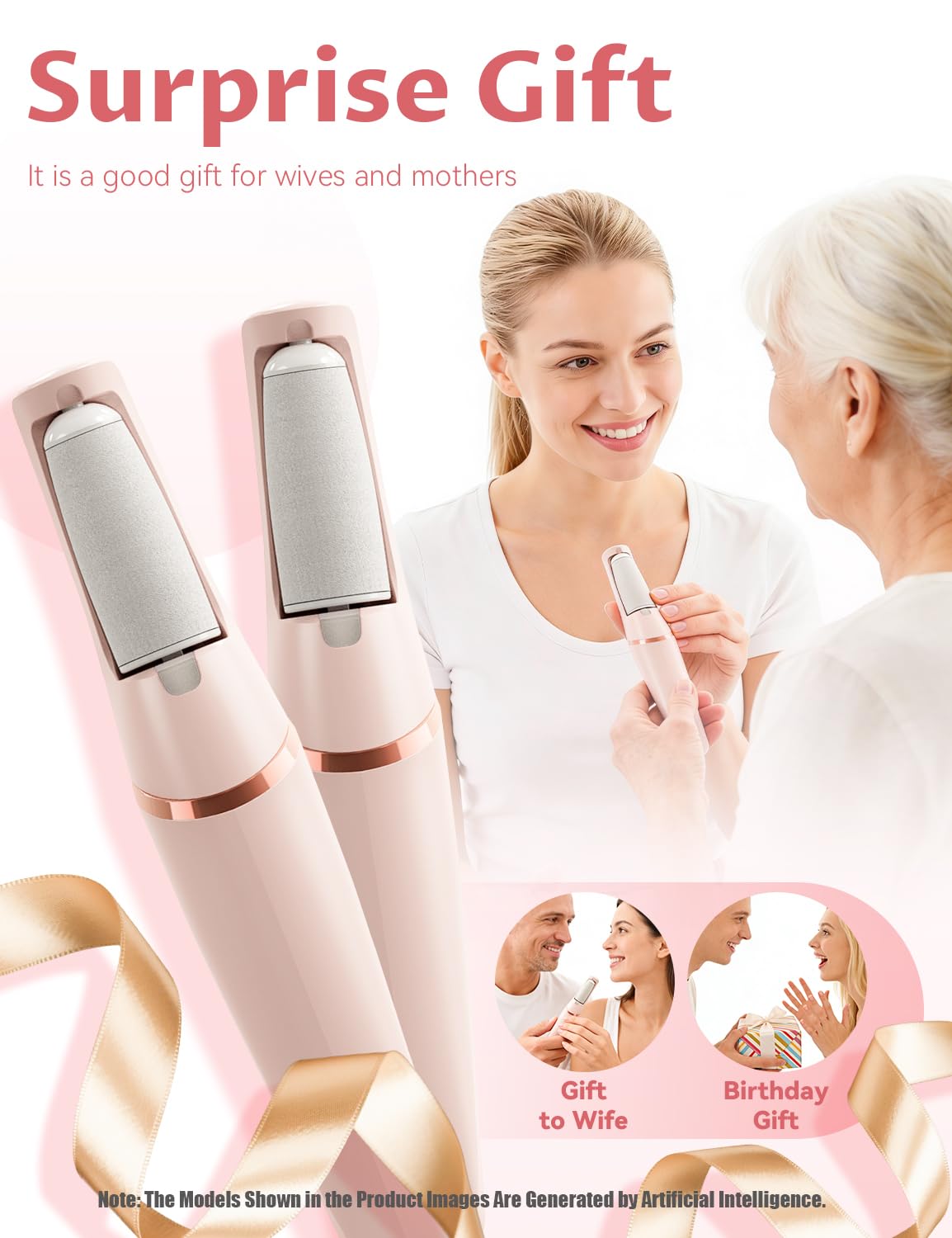Silk 3 Pro Callus Remover, Upgraded 3rd Electric Callus Removers for Feet, Foot File Callus Remover Pedicure Tools with 2 Speeds, for Dry/Calluses/Cracked/Hard Skin - Soft Smooth Skin (White)