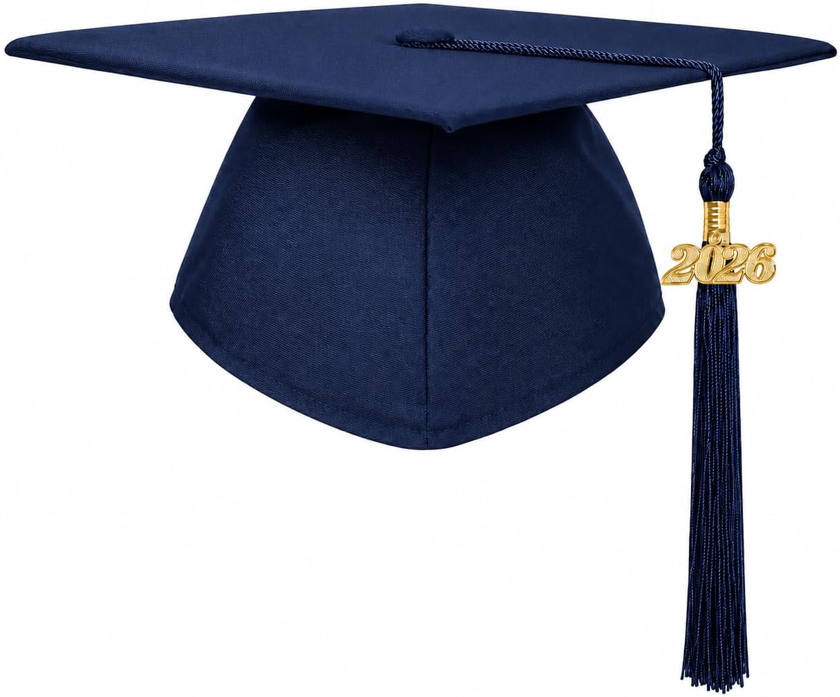 Matte Graduation Cap for Adults - Unisex 2026 Tassel Charm | Perfect for High School & College