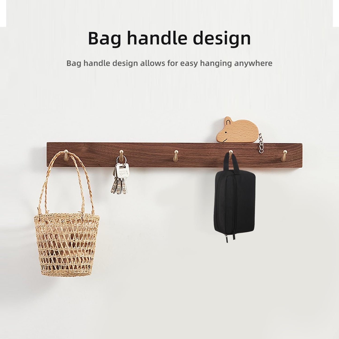 Travel Toiletry Bag - Hanging Cosmetic Organizer for Men & Women | Black Travel Accessory