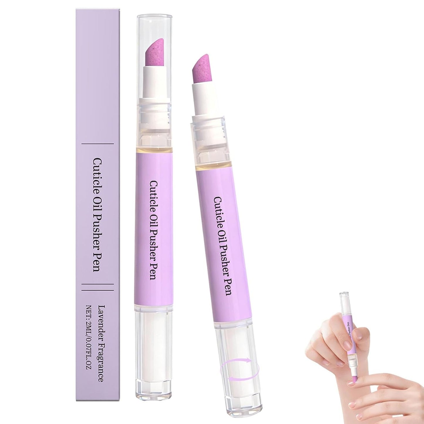 2-in-1 Cuticle Oil Pusher Pen Set - Moisturizing Nail Care for Dry Cuticles | 2 Pieces