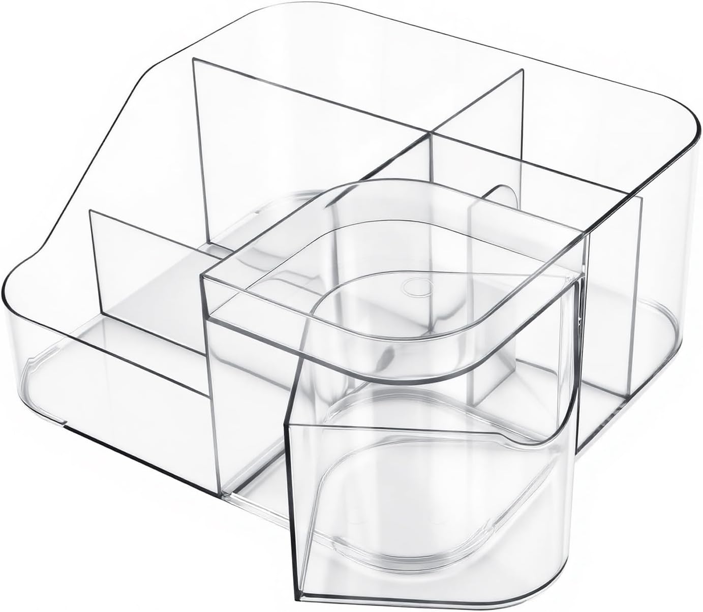 Transparent Acrylic Nail Desk Organizer - Professional Storage Box for Nail Tools, Makeup & Brushes | Multi-Functional Design