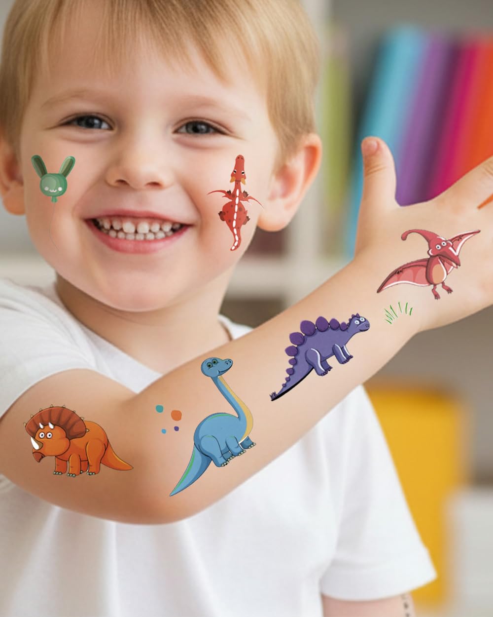 Dinosaur Temporary Tattoos for Kids - 60PCS Fun Party Favors | Dino Birthday Decorations & Goodie Bag Fillers