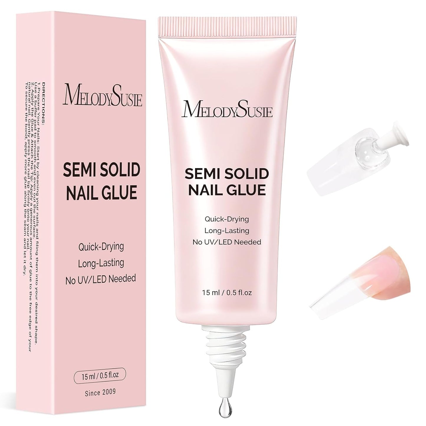 MelodySusie Nail Glue - Super Strong Quick-Drying Gel for Acrylic & Press-On Nails | 6 Pcs