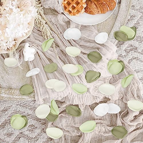 300Pcs Green Silk Rose Petals for Wedding Decor & Events