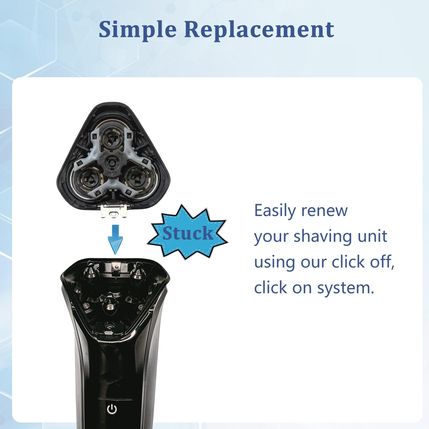 S2600/2500/S2400 Replacement Shaver Head (Holder + Blades) Compatible with Philips Norelco Aquatec, X3052/91, X3001/90,S2305 Replacement Heads(S1311,S1211,S1121,S1015)1 Pack (1 Count (Pack of 1))