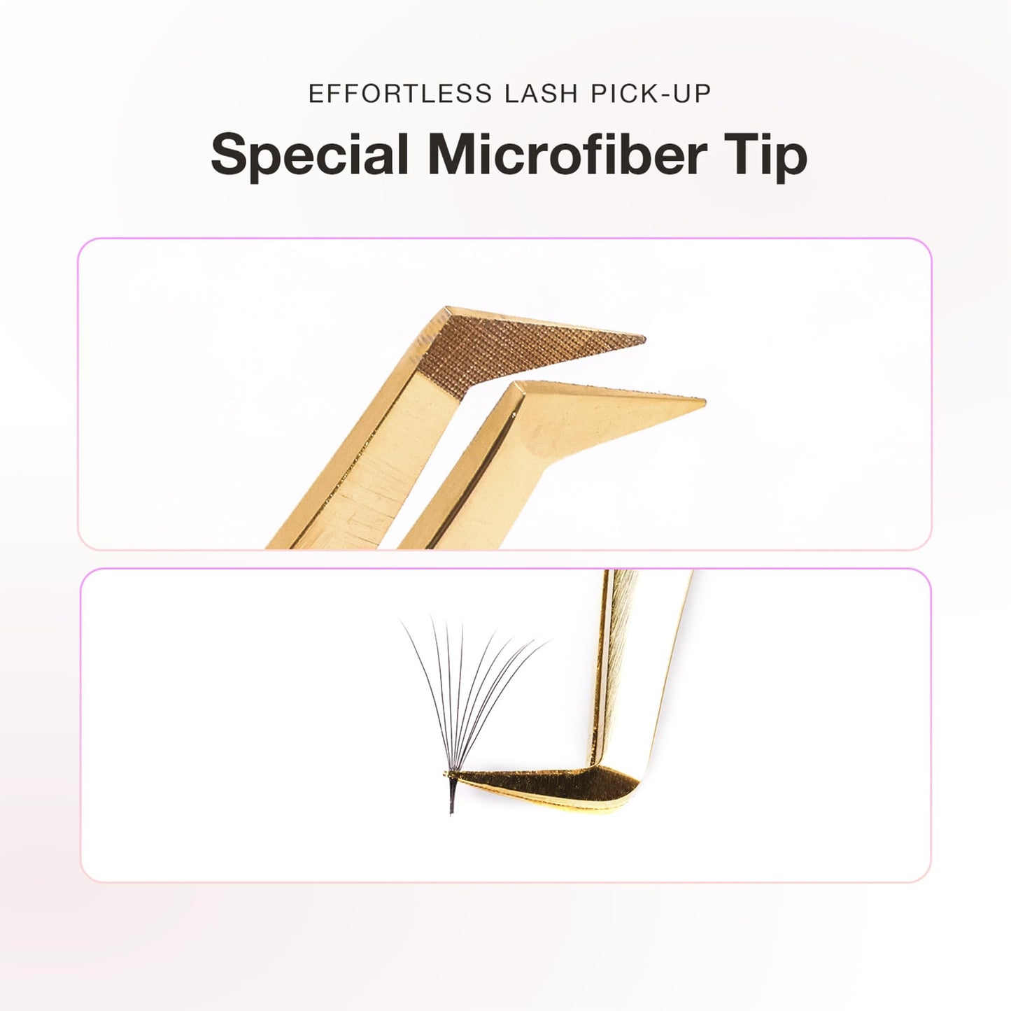 Curacoro Lash Tweezer - Professional & Precision Fiber Tip Grip Lash Tweezers for Eyelash Extensions, Multi Shapes & Purposes Tweezers for Volume, Isolation & Classic Lashes (Gold, Give Me the D)