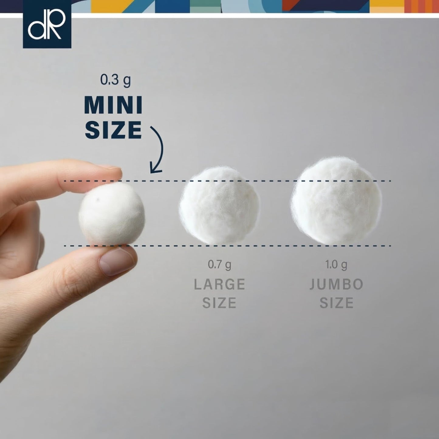 DecorRack 300 Small Cotton Balls for Make-Up, Nail Polish Removal, Pet Care, Applying Oil Lotion or Powder, Made from 100% Pure & Natural Cotton, Soft and Absorbent for Household Needs (300 Count)
