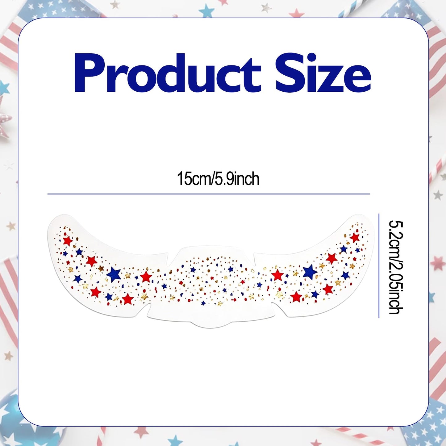 4th of July Glitter Freckles Face Tattoo, 8Pcs Patriotic Temporary Tattoos, 4th of July Outfit Accessories, Patriotic Star Freckle Makeup Patches for Independence Day Face Rave Accessories