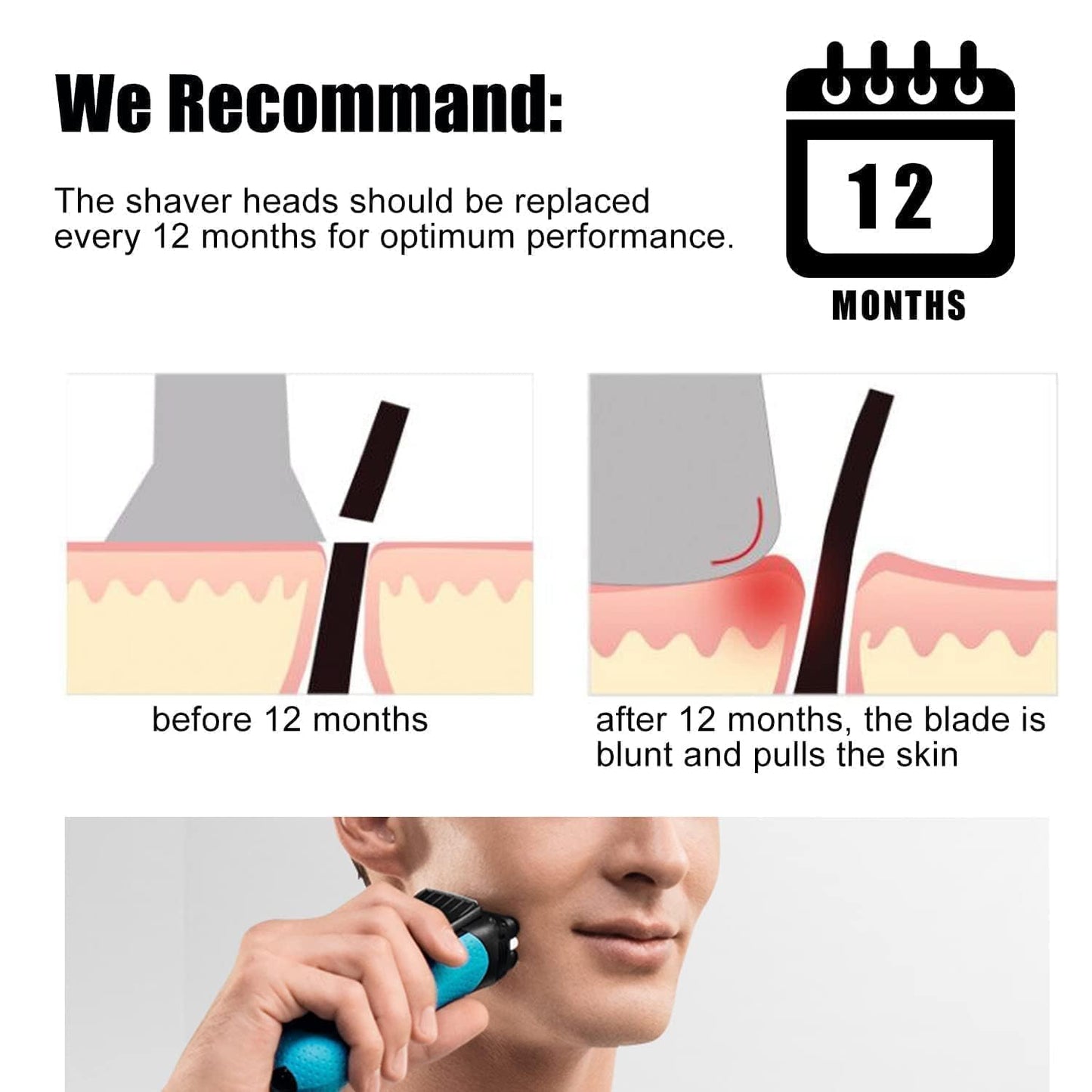 Replacement Heads Compatible with braun Replacement Electric Shaving Head Razor Blades futi