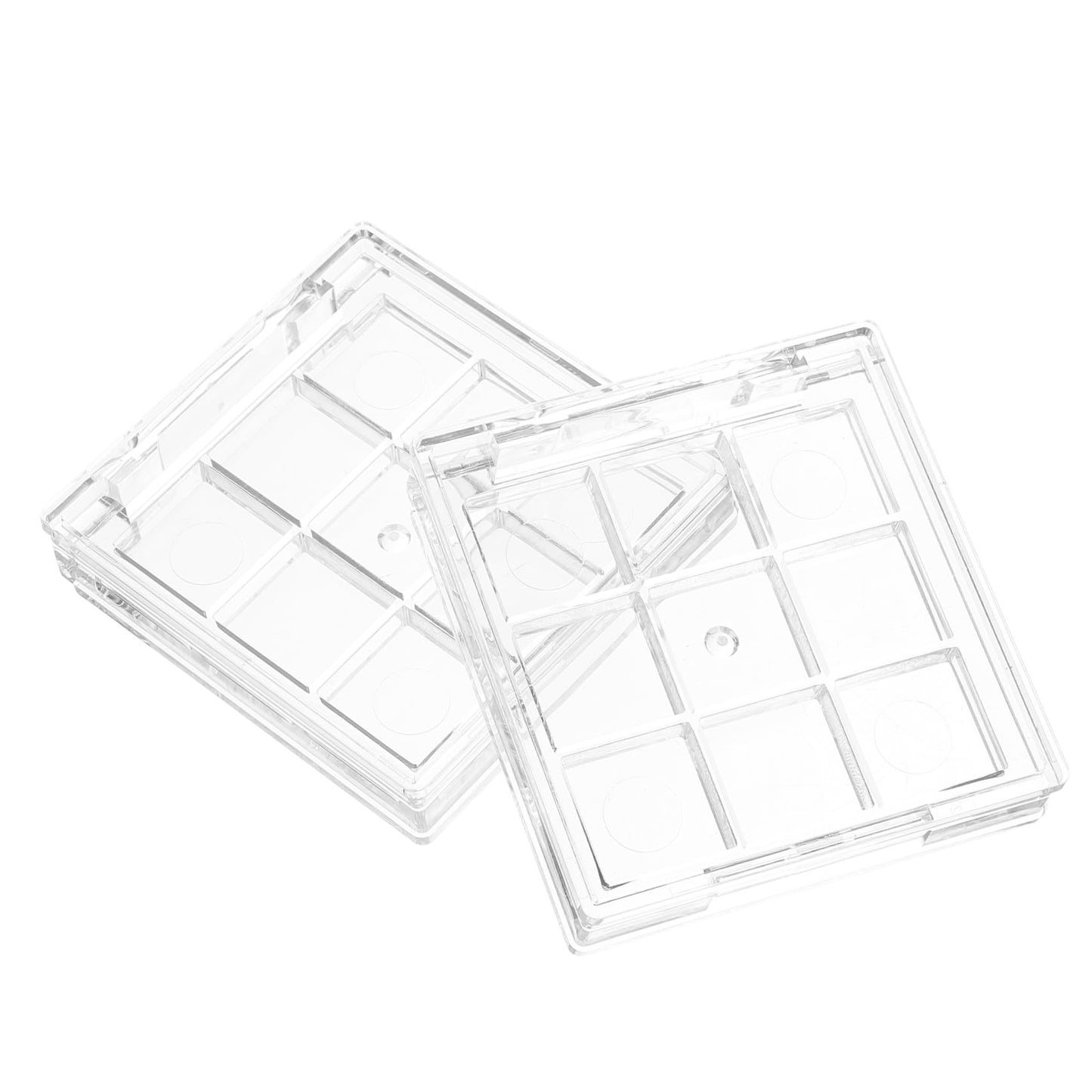 TOYANDONA 2pcs Empty Makeup Palette for Depotting: Clear 9-grid Empty Lipstick Palette Case Portable Makeup Organizer Depotting Cases for Blush Highlighters Eyeshadow
