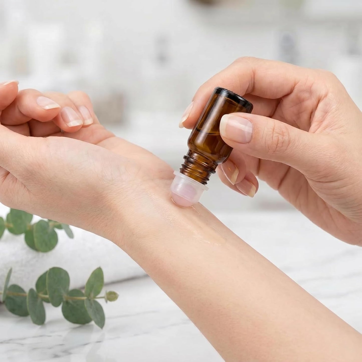 Essential Oil Roller Ball Tops - 9Pcs Replacement Rollers with Rose Quartz Applicator for 10ml Bottles | Aromatherapy DIY Blends